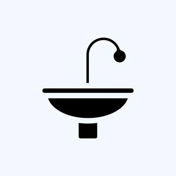 Icon Sinks. suitable for building symbol. glyph style. simple design editable Ilustración de archivo