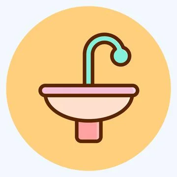 Icon Sinks. suitable for building symbol. flat style. simple design editable. Ilustración de archivo