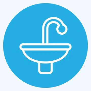 Icon Sinks. suitable for building symbol. blue eyes style. simple design edit Ilustración de archivo
