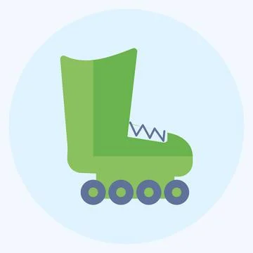 Icon Skates - Flat Style - Simple illustration,Editable stroke Stock Illustration