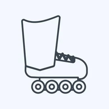Icon Skates - Line Style - Simple illustration,Editable stroke Stock Illustration