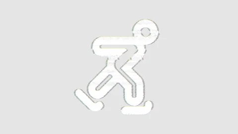 Icon skating is distorted. Glitch. Noise, chromatic aberration, geometric Stock Footage 306874969