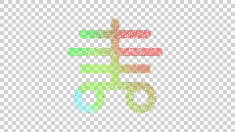 Icon skeleton is made up of LED square shapes. There are bright diodes and there Stock Illustration
