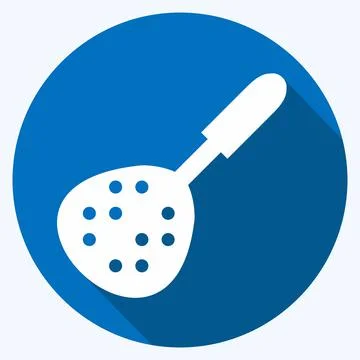 Icon Skimmer - Long Shadow Style - Simple illustration,Editable stroke Stock Illustration