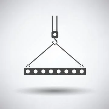 Icon of slab hanged on crane hook by rope slings Stock Illustration