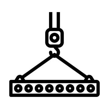 Icon Of Slab Hanged On Crane Hook 库存插图