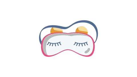 Icon of a sleep mask indicating the Do Not Disturb mode on Facebook Messenger Stock Footage 332343538