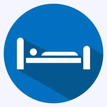 Icon Sleep. suitable for flu symbol. long shadow style. simple design editabl Stock Illustration