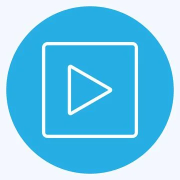 Icon Slideshow. suitable for Photo Editing symbol. blue eyes style. simple de Illustrazione stock