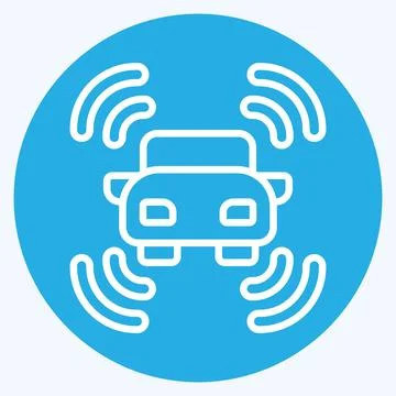 Icon Smart Car Sensor. related to Sensors symbol. blue eyes style. design e.. Stock Illustration