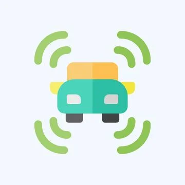 Icon Smart Car Sensor. related to Sensors symbol. flat style. design editable Illustrazione stock