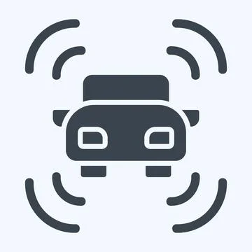 Icon Smart Car Sensor. related to Sensors symbol. glyph style. design editabl Illustrazione stock