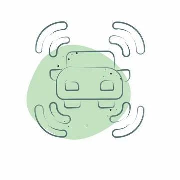 Icon Smart Car Sensor. related to Sensors symbol. Color Spot Style. design .. Illustrazione stock