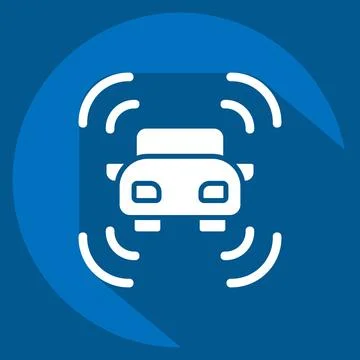 Icon Smart Car Sensor. related to Sensors symbol. long shadow style. design.. Stock Illustration