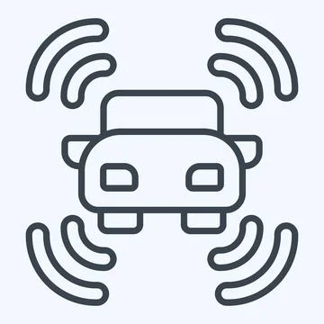 Icon Smart Car Sensor. related to Sensors symbol. line style. design editable Illustrazione stock