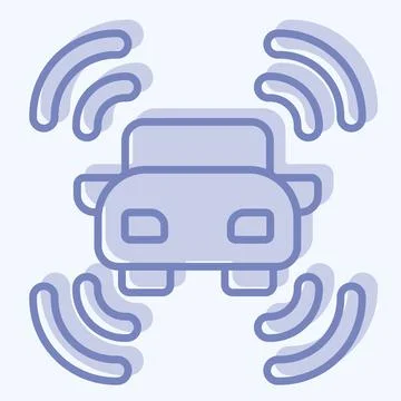 Icon Smart Car Sensor. related to Sensors symbol. two tone style. design ed.. Illustrazione stock
