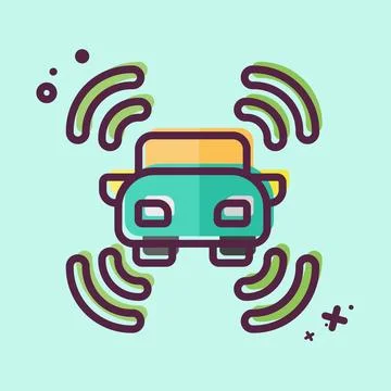 Icon Smart Car Sensor. related to Sensors symbol. MBE style. design editable Illustrazione stock