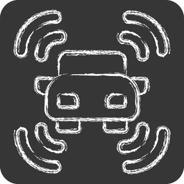 Icon Smart Car Sensor. related to Sensors symbol. chalk Style. design editabl Illustrazione stock