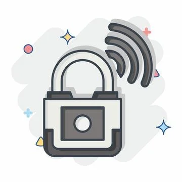 Icon Smart Keyless. related to Smart Home symbol. comic style. simple desig.. Stock Illustration