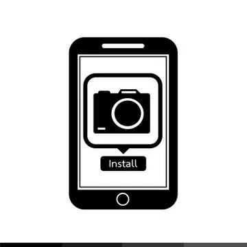 Icon of smart phone mobile camera photo application illustration design Stock Illustration