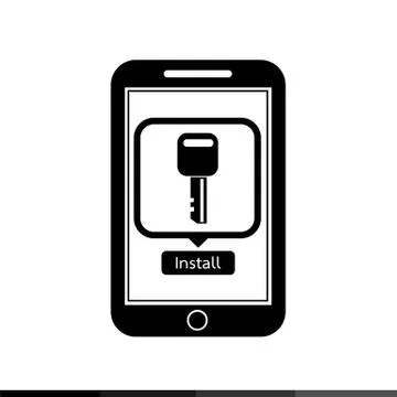 Icon of smart phone mobile key application illustration design Illustrazione stock