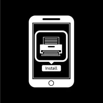 Icon of smart phone mobile printer application illustration design Stock Illustration