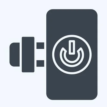 Icon Smart Plug. related to Smart Home symbol. glyph style. simple design e.. Stock Illustration