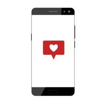 Like icon on a smartphone Stock Illustration