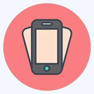 Icon Smartphone Shake. suitable for web interface symbol. color mate style. s Stock Illustration