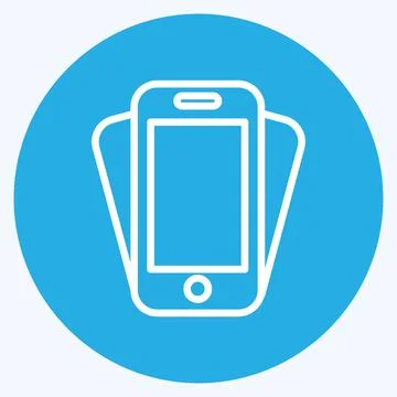 Icon Smartphone Shake. suitable for web interface symbol. blue eyes style. si Illustrazione stock
