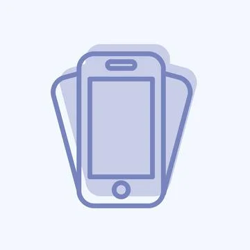 Icon Smartphone Shake. suitable for web interface symbol. two tone style. sim Stock Illustration