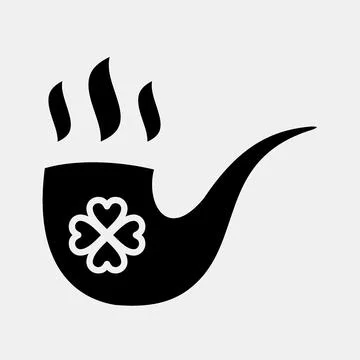Icon smoking pipe. St. Patrick's Day celebration elements. Icons in glyph s.. Illustrazione stock