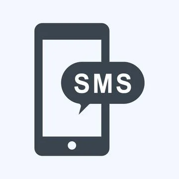 Icon SMS Notification. suitable for Education symbol. glyph style. simple des Stock Illustration
