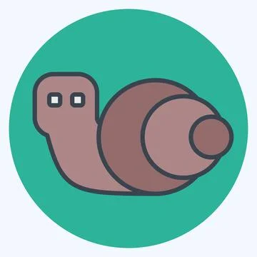 Icon Snail. related to Animals symbol. color mate style. design editable Illustrazione stock