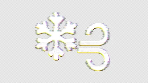 Icon snow blowing is distorted. Glitch. Noise, chromatic aberration, geometric Video stock 306887954
