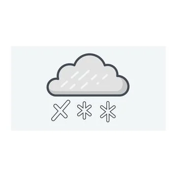 Icon of snow falling from a cloud with the graphic is clean and minimalist Stock Illustration