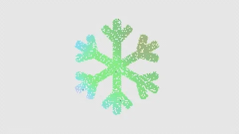 Icon snowflake is made up of LED square shapes that shimmer and flicker. There Video stock 295404234
