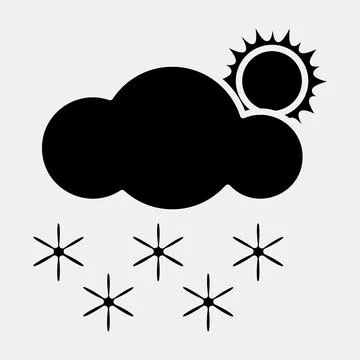 Icon snowing with sun. Weather elements symbol. Icons in glyph style. Good .. Stockillustratie
