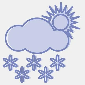 Icon snowing with sun. Weather elements symbol. Icons in two tone style. Go.. Stockillustratie