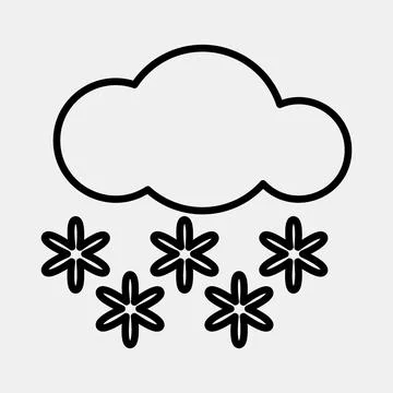 Icon snowing. Weather elements symbol. Icons in line style. Good for prints.. Stock Illustration
