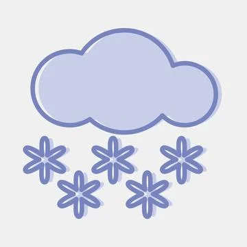 Icon snowing. Weather elements symbol. Icons in two tone style. Good for pr.. イラスト素材