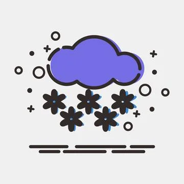 Icon snowing. Weather elements symbol. Icons in MBE style. Good for prints,.. Stock-Illustration