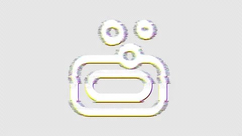 Icon soap is distorted. Glitch. Noise, chromatic aberration, geometric Video stock 301442371