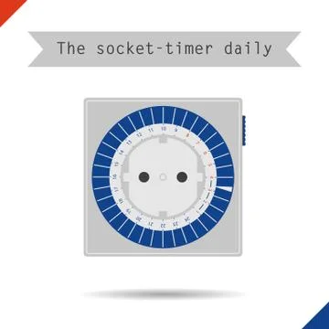 Icon socket timer daily for phyto light Stock Illustration