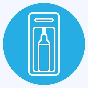 Icon Soda Machine. suitable for Kitchen Appliances symbol. blue eyes style. s Stock Illustration