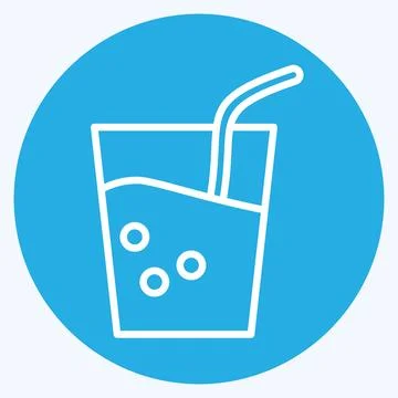 Icon Soft Drink. related to BBQ symbol. blue eyes style. design editable Stock Illustration