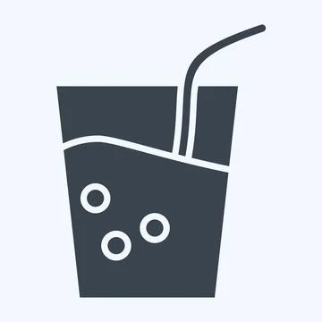 Icon Soft Drink. related to BBQ symbol. glyph style. design editable Stock Illustration