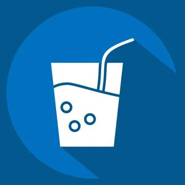 Icon Soft Drink. related to BBQ symbol. long shadow style. design editable Stock Illustration