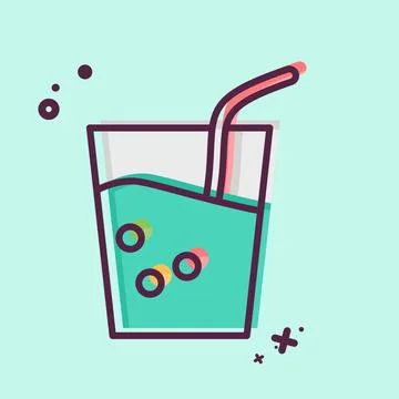 Icon Soft Drink. related to BBQ symbol. MBE style. design editable Stock Illustration