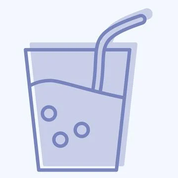 Icon Soft Drink. related to BBQ symbol. two tone style. design editable Stock Illustration